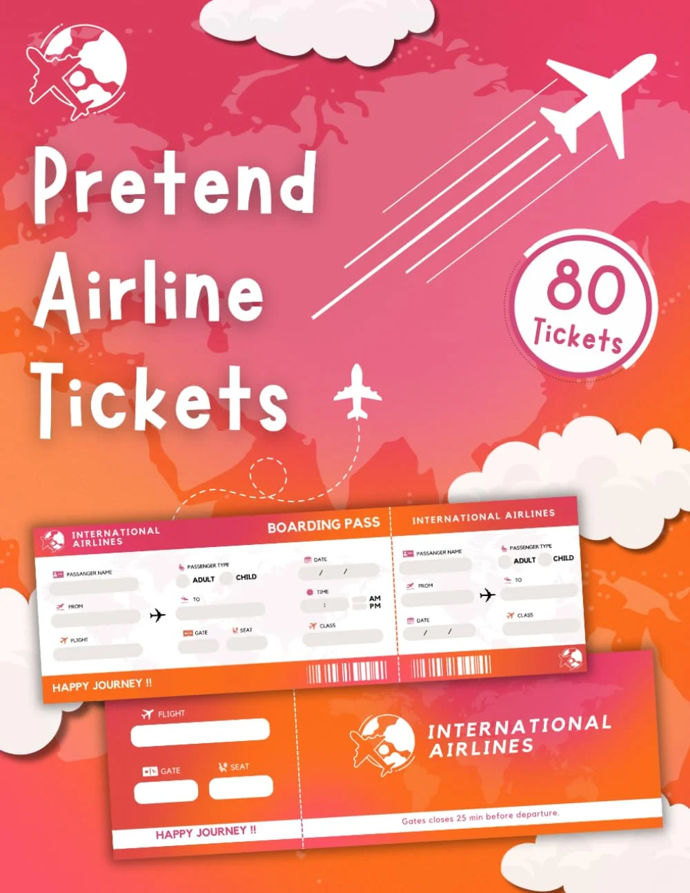 Pretend Airline Tickets Book